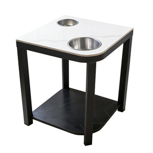 包邮麻将机防水防烫扇形岩板茶几带烟灰缸棋牌室茶楼茶水架台边几