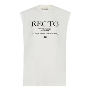 RECTO春季新款女士棉质logo印花无袖休闲宽松运动背心上衣内搭