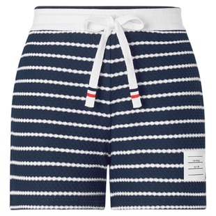 [6期免息][早秋新品]THOM BROWNE 女士条纹肌理棉质面料短裤