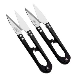 得力弹簧剪纱剪绣花裁缝剪小号家用缝纫剪线头U型小剪刀剪线头