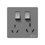 二开六孔插座 86暗装双三三孔家用空调10a/16A带开关分别控制面板