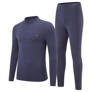 猫人中高领保暖内衣男款加绒加厚德绒驼绒发热秋衣秋裤男士套装冬