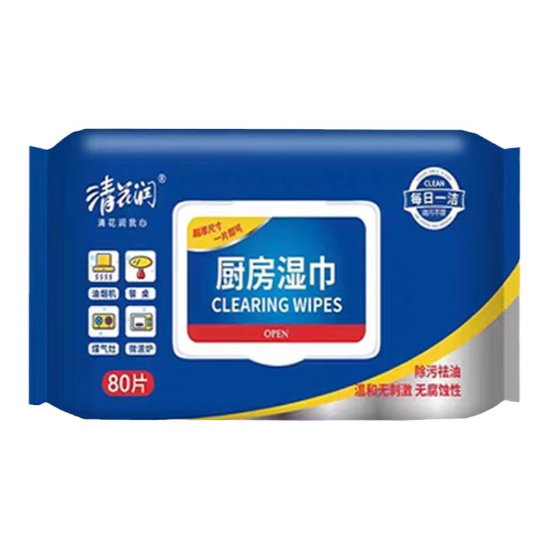 清花润厨房湿巾80抽加大加厚