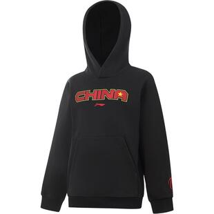 李宁童装卫衣男小大童男孩新款篮球系列套头衫保暖连帽冬季童装