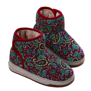 老人冬天女士手工国风妈妈花棉鞋女款2025冬季新款加绒加厚棉拖鞋