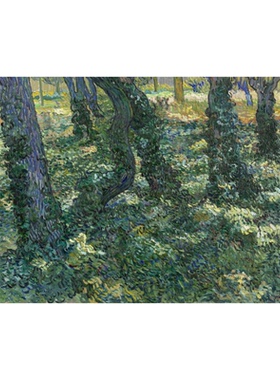 梵高收藏级版画复刻中古风绿色灌木丛高级感高清打印装饰画画芯