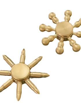 纯黄铜指尖陀螺高级轻奢高端摆件