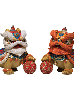 铜师傅 铜摆件《狮舞祥瑞》狮子客厅玄关乔迁开业新婚家居装饰品