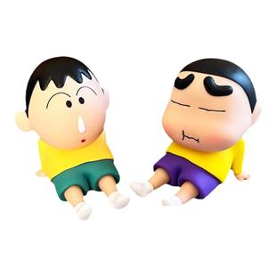 蜡笔小新阿呆手机平板支架房间书桌桌面公仔装饰小摆件治愈系可爱