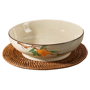 墨色中式陶瓷酸菜鱼大盆碗家用2026新款高颜值釉下彩汤碗大号汤盆