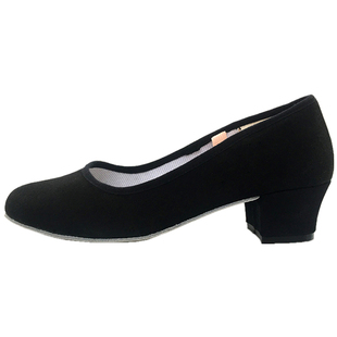 陈婷儿童成人北舞英皇专业考级代表性黑布土风舞鞋女带跟性格舞鞋