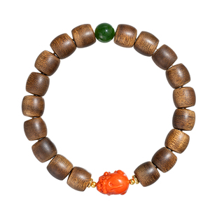 原创新中式国潮静心系列增香沉香木手串男女同款小众文玩礼物带证