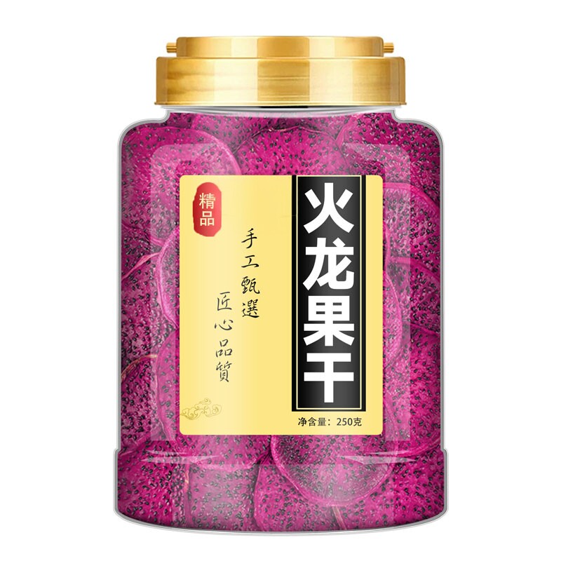 纯手工烘干红心火龙果片果干茶