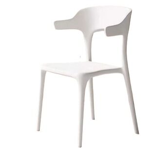 北欧餐椅塑料家用现代简约牛角椅咖啡厅休闲网红凳子靠背化妆椅子