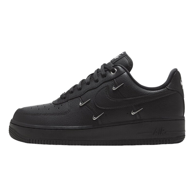 Nike耐克女鞋AIR FORCE 1 AFI黑银四勾 空军一号运动鞋HQ1180-001