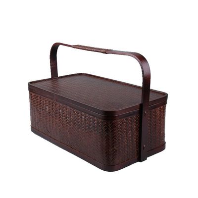 竹编食盒两层提盒饭篮包邮竹篮子