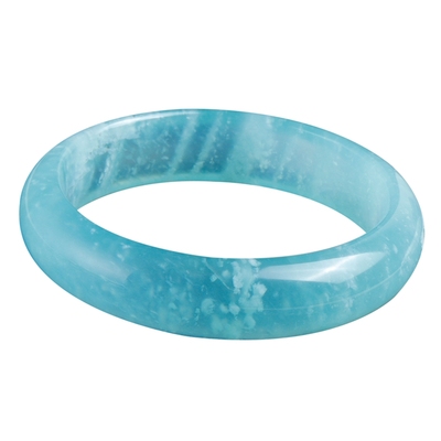 民族风女岫玉天青冻手镯