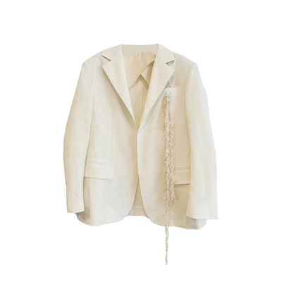 ASSIGNMENTS白色亚麻西装外套