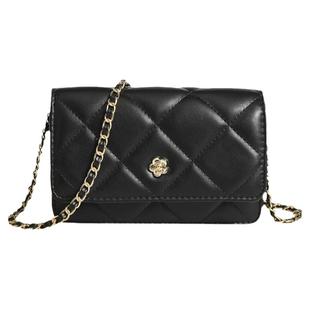 香港代购包包女2025百搭斜挎包黑色小包包单肩包高级感小众链条包