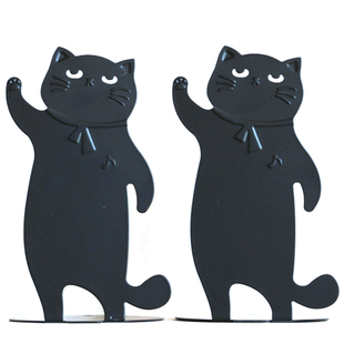 正品新款巨门文具音乐猫咪书立卡通可爱动物小鹿金属桌面挡板靠架