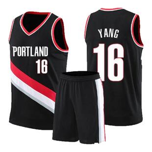 美式开拓者杨瀚森球服16号利拉德儿童篮球服套装男女比赛队服定制