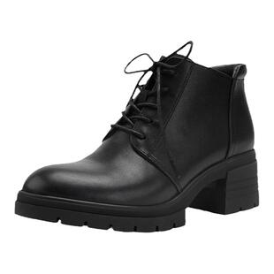 马内尔粗跟短靴女冬季新款法式英伦风黑色高跟粗跟防滑百搭G29431