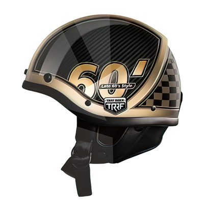 意大利TRRF复古碳纤维头盔摩托车半盔男女3c认证巡航踏板夏季瓢盔