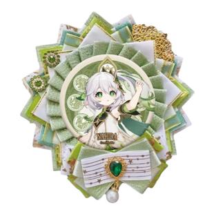 原神纳西妲吧唧托动漫徽章托痛包装饰胸针谷美道具绿色吧唧托