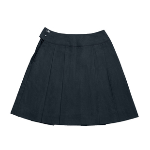 中牌制服馆夏季校供感jk制服小黑小磷学院风箱褶裙百搭格裙