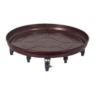 金属铁艺花盆底座托盘带轮可移动万向滚轮接水花盘底托盘圆形花托