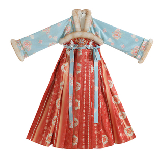 汉服女童冬季2026新款中国风加绒连衣裙古装裙子新年小女孩拜年服