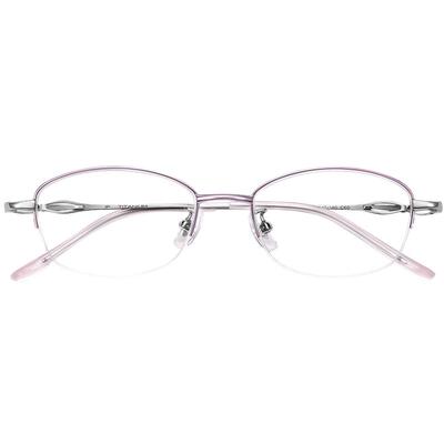 超轻纯钛女士气质半框近视眼镜框