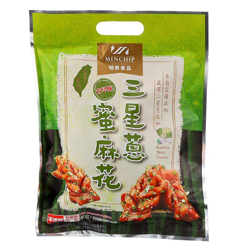 台湾特产宜兰在地明奇三星葱蜜麻花古早味传统糕点点心下午茶零食