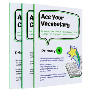 CPD 新加坡教辅 小学四年级英语学习3册套装 单词词汇 完形填空 写作 有答案适合自学 寒假暑假作业课外练习