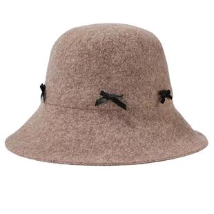 订羊毛帽设计师款韩国毛毡渔夫帽女神轻奢级感显脸小毛呢盆帽