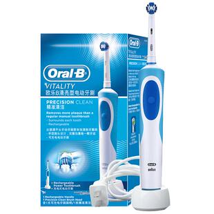 OralB/欧乐B清亮型电动牙刷D12德国精工旋转小圆头软毛成人