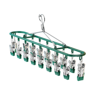 袜夹晾袜子神器不锈钢多功能衣夹子衣架学生宿舍晒内衣内裤的架子