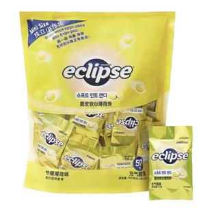 山姆代购ECLIPSE脆皮软心薄荷珠果味软糖清新柠檬糖果独立包装