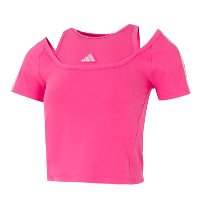 阿迪达斯T恤女装2026春季新款运动服健身训练跑步休闲短袖KR7607
