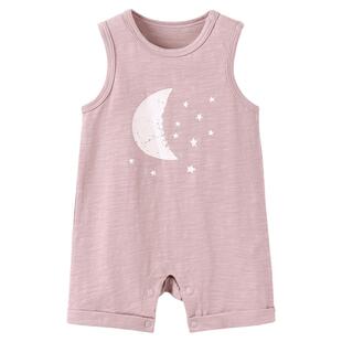 [618回馈价]babylove宝宝背心连体衣夏季哈衣婴幼儿竹节棉夏装