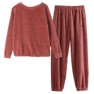 加绒加厚套装/单件保暖仙女休闲家居服男女睡裤暖暖套装珊瑚绒睡