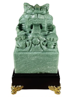 天然玉石龙印章摆件客厅办公室