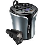 英才星车载充电器 QC快充数显点烟头智能汽车通用杯式车充点烟器