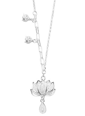 吴越老银铺足银荷香项链锁骨链女