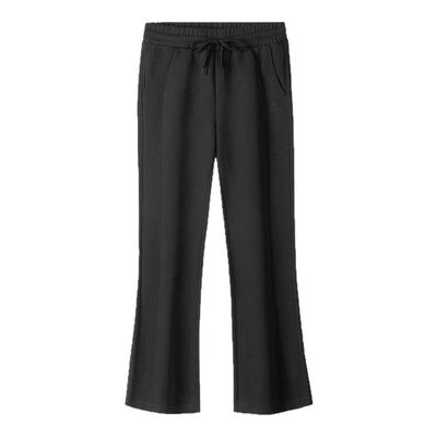 骆驼运动长裤高腰微喇裤小个子窄版显瘦修身休闲裤女直筒针织卫裤