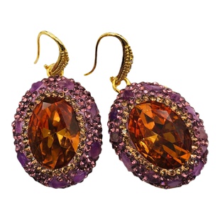 紫色光感变色苏丹石套系女款项链戒指耳环手镯时尚轻奢厂家直供