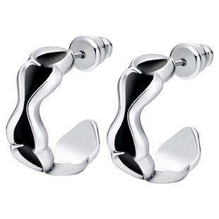 TowerOneSelect官方店SIDE DISH 序列耳环基因链黑色滴胶耳钉小众