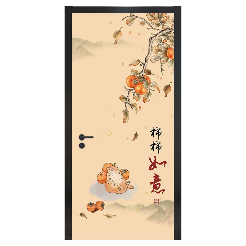 新中式自粘防水木门翻新墙贴