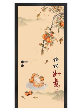 新中式自粘防水木门翻新墙贴