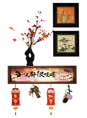 玄关门口免打孔钥匙挂钩置物架